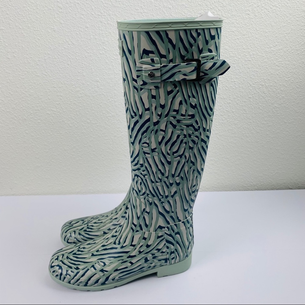 Hunter Refined Tall Boots Coral Print - Picture 6 of 9